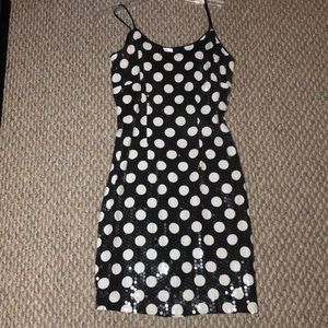 Polka dot sequin dress
